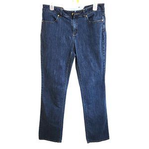 Liz Claiborne Medium Blue Wash Jeans with Back Zip Pockets Size 8